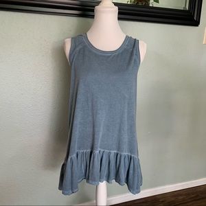 Dantelle blue drop waist ruffle tank